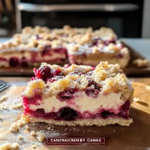 Cremige Cranberry-Orange-Krümelriegel