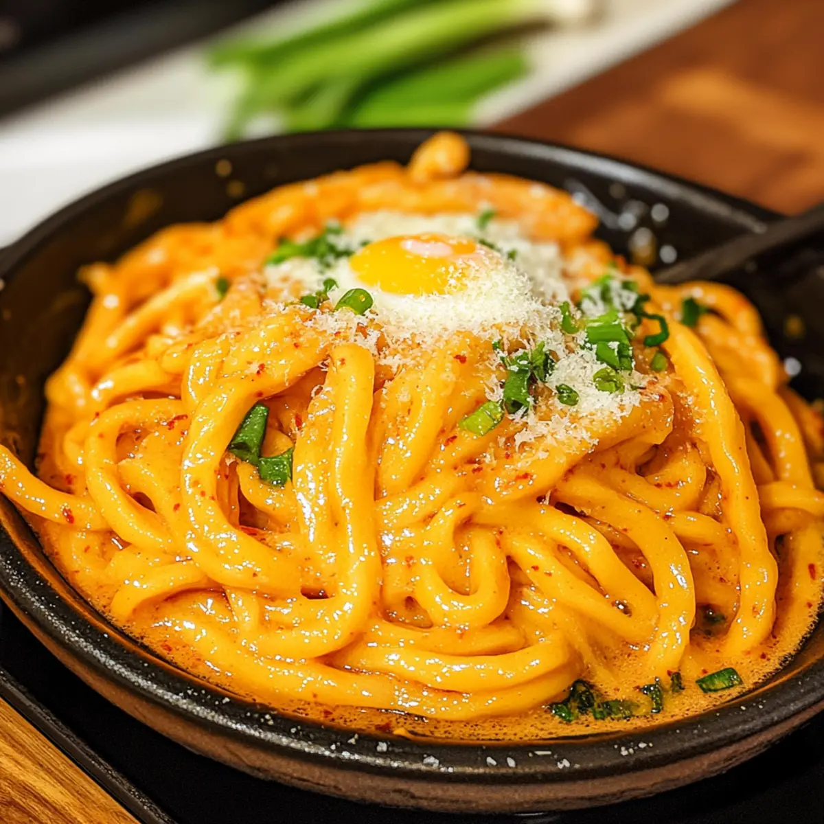 Cremige Gochujang Udon-Nudeln