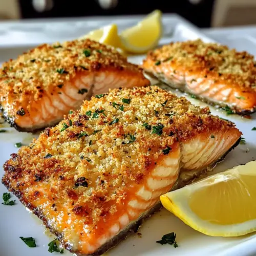 Krosse gebackene Parmesankrustenlachs