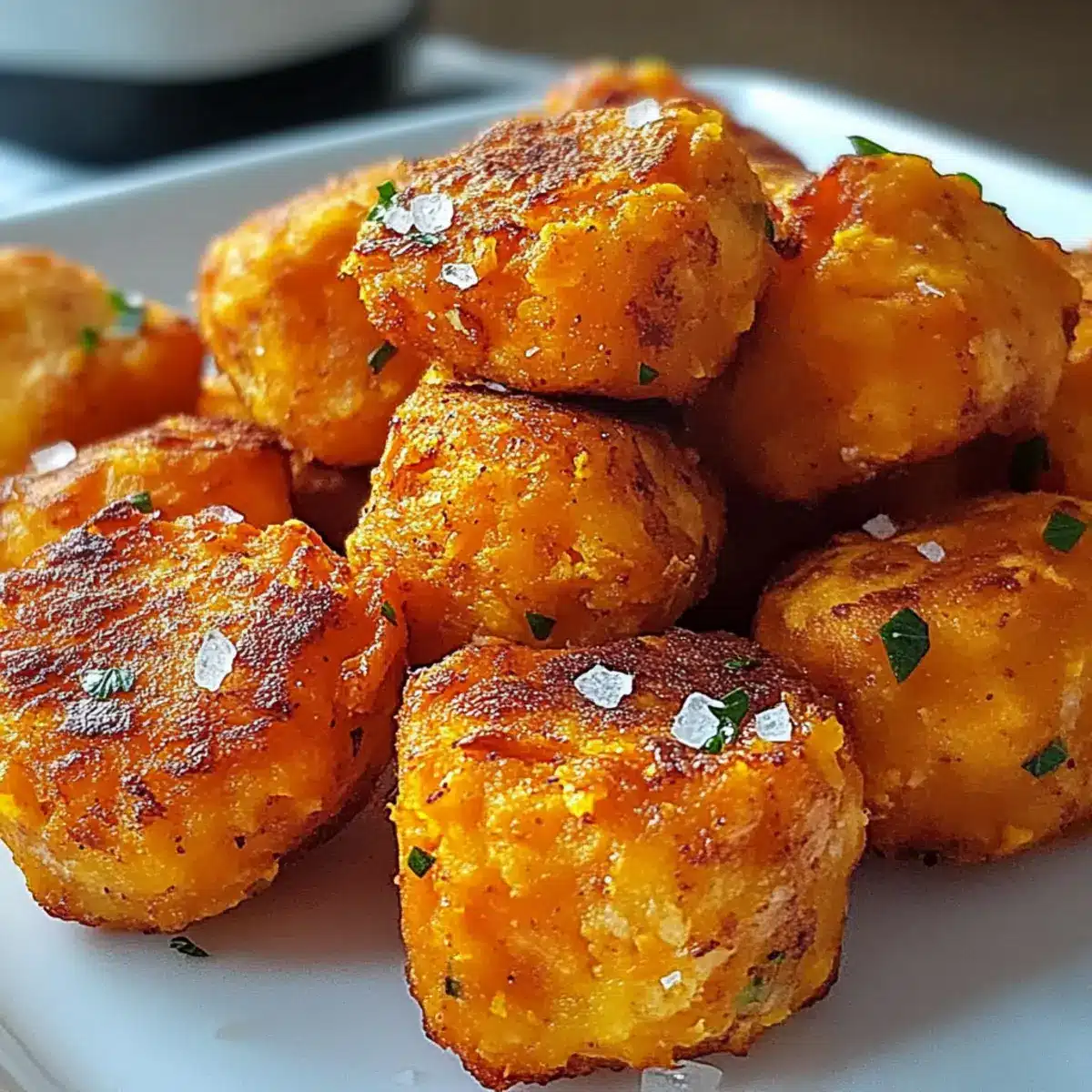 Crispy Gebackene Süßkartoffel Tots