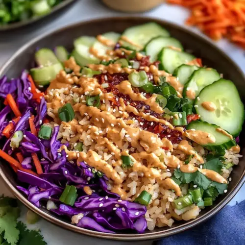 Reissalat mit Erdnuss-Sesam-Dressing