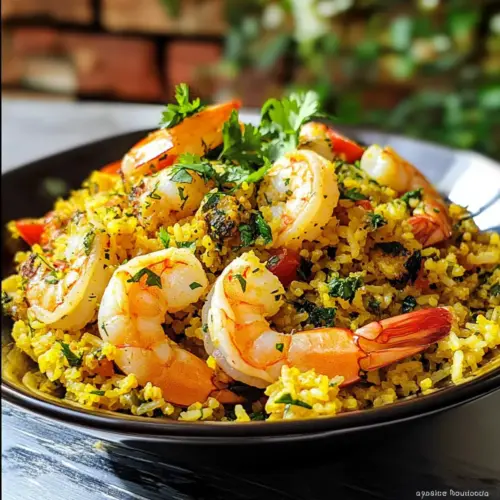 Garnelenreis mit Kräutern