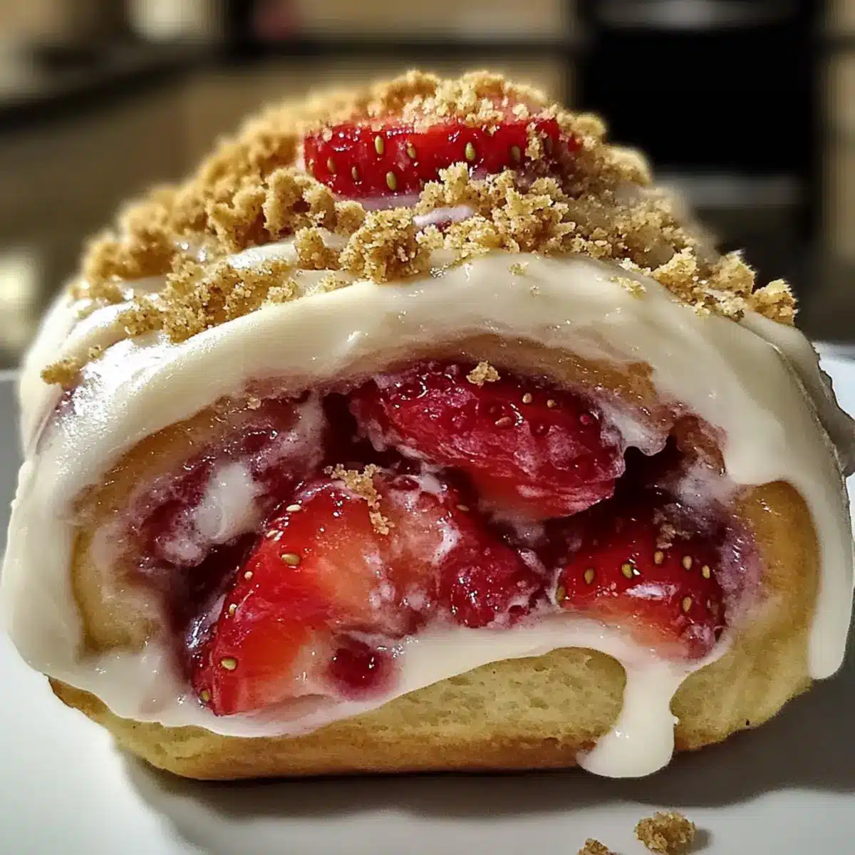 Erdbeeren Käsekuchen Cinnabon Rollen