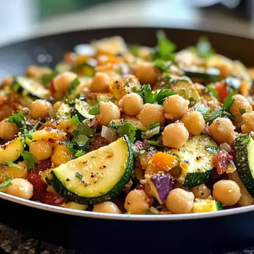 Zucchini und Kichererbsen Pfanne