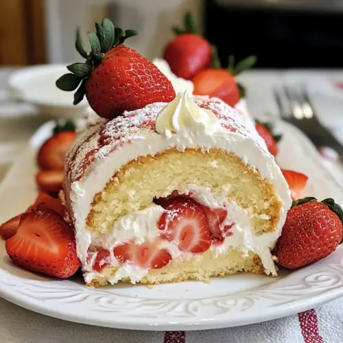 Erdbeer-Shortcake-Cheesecake-Rolle