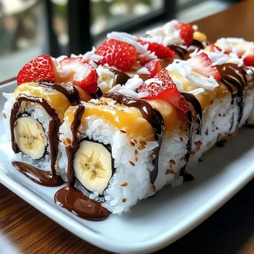 Erdbeer-Sushi-Dessertrolle