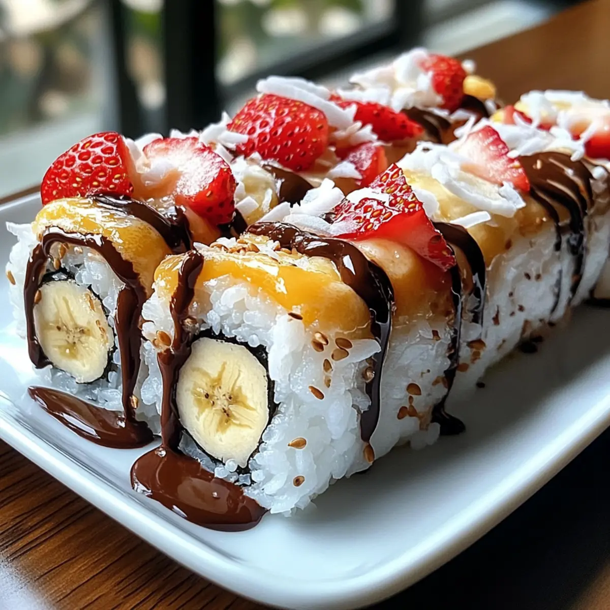 Erdbeer-Sushi-Dessertrolle