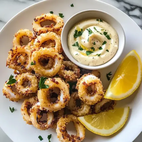 Zitronen-Knoblauch-Tintenfisch mit Aioli