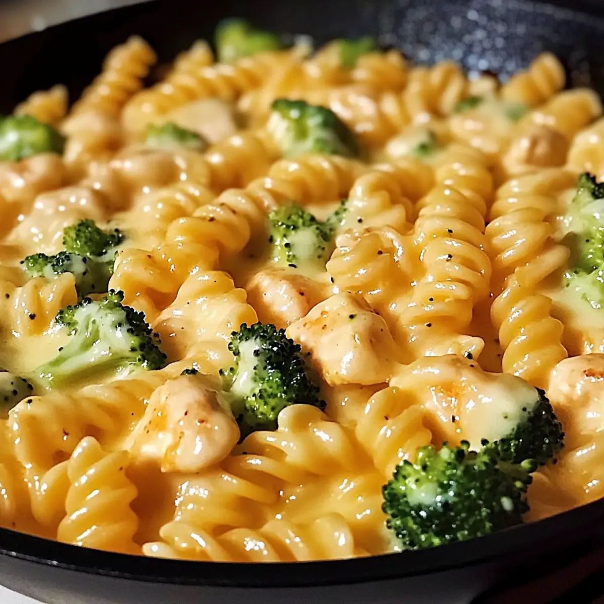 Käse Ranch Hähnchen und Brokkoli Pasta Pfanne