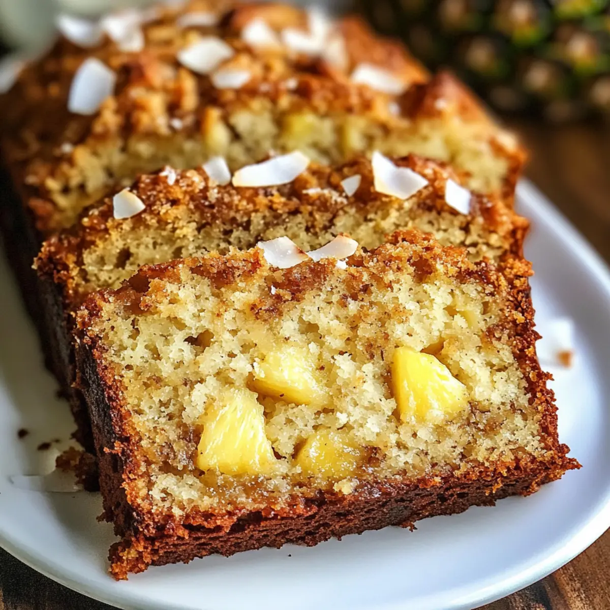 Kokosnuss Ananas Bananenbrot