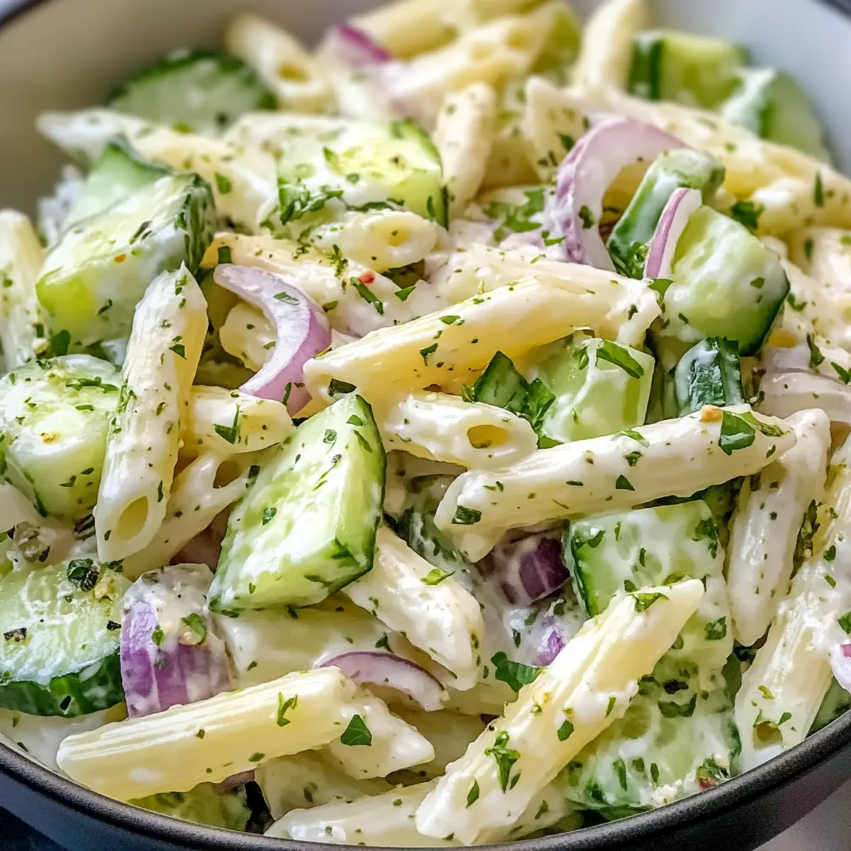 Gesunder Gurken-Pasta-Salat