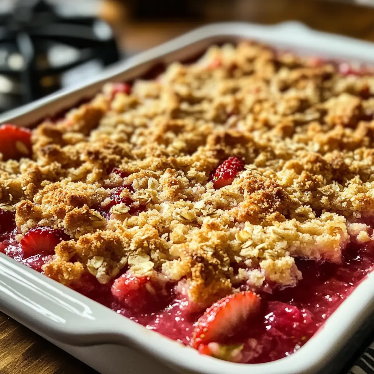 Altmodischer Erdbeer-Rhabarber-Crisp