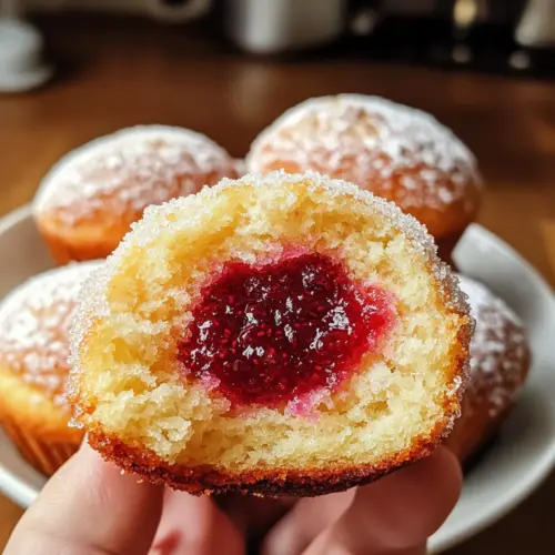 Himbeerfüllte Donut-Muffins