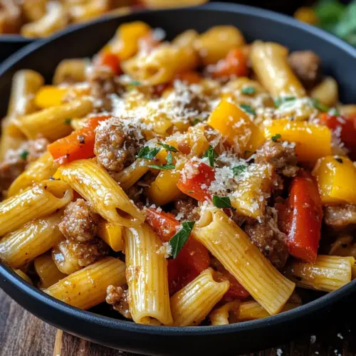 Süße Paprika & Wurst Pasta