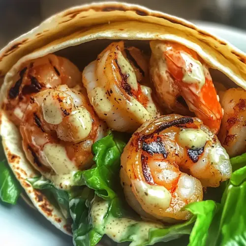 Gegrillte Garnelen Caesar Wraps