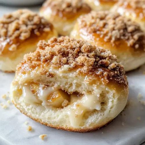 Apfel Cheesecake Brötchen mit einem Streuseltopping
