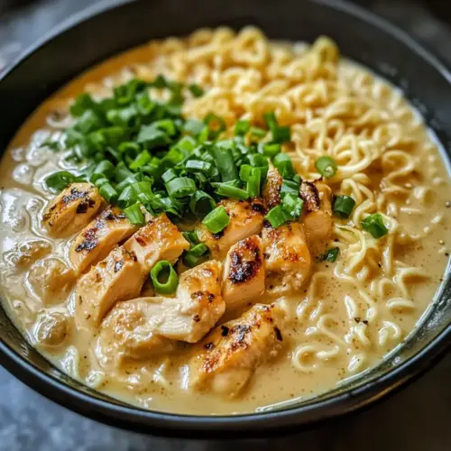 Cremige Knoblauch-Hühnchen-Ramen