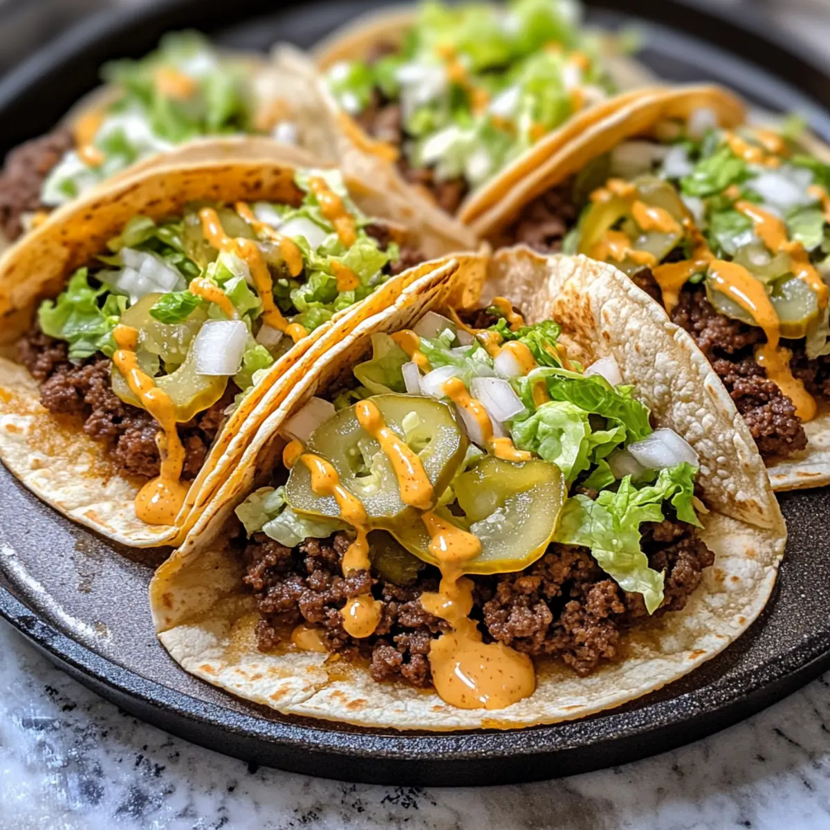 Crispy Smash Burger-Stil Tacos