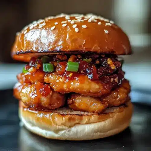 Gochujang Hühnchenburger mit Kimchi Bacon Marmelade Glück