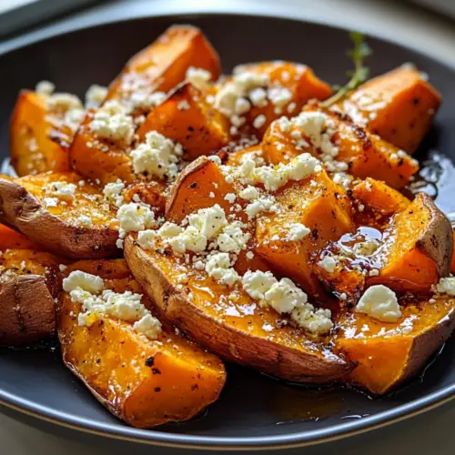 Baked sweet potatoes with honey & feta